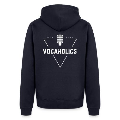 Essential White Logo Collection - Unisex Premium Organic Zip Hoodie