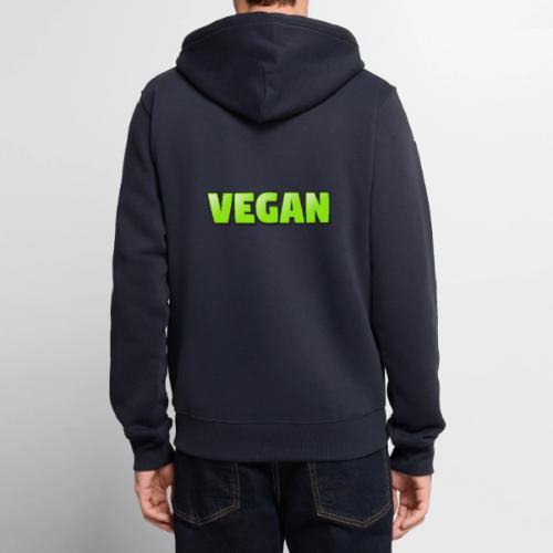 Vegan Bold Green Typography Design - Unisex Premium Organic Zip Hoodie