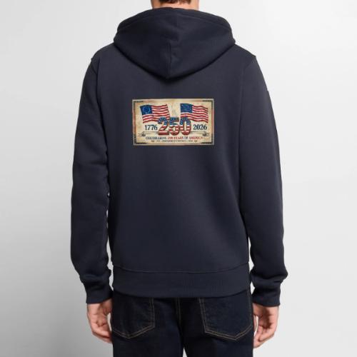 USA 250th Anniversary Flags Emblem - Unisex Premium Organic Zip Hoodie
