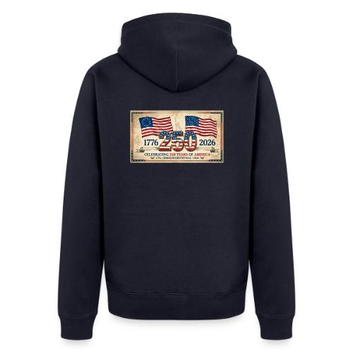 USA 250th Anniversary Flags Emblem - Unisex Premium Organic Zip Hoodie