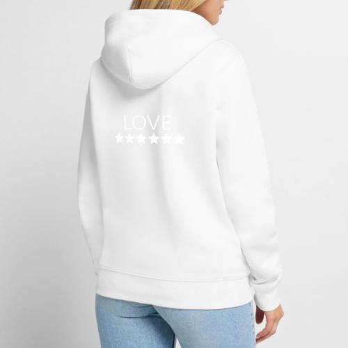 LOVE (White font) - Unisex Premium Organic Zip Hoodie