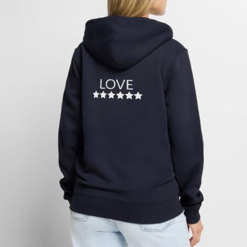 LOVE (White font) - Unisex Premium Organic Zip Hoodie