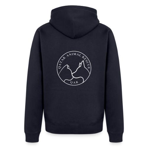 Merch with White Logo - Unisex Premium Organic Zip Hoodie