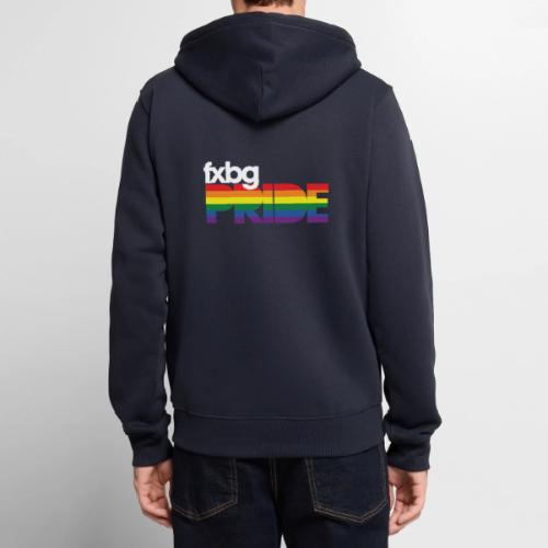 FXBG PRIDE Logo - WHITE - Unisex Premium Organic Zip Hoodie