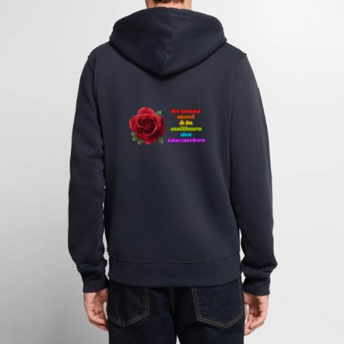 Thank You Educator: Pink and Rainbow Message - Unisex Premium Organic Zip Hoodie
