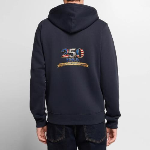 250 USA Liberty Banner - Unisex Premium Organic Zip Hoodie