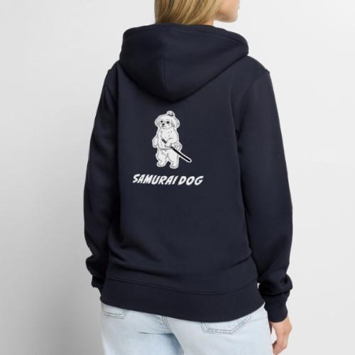 Samurai Maltese Katana Warrior Dog Tee - Unisex Premium Organic Zip Hoodie