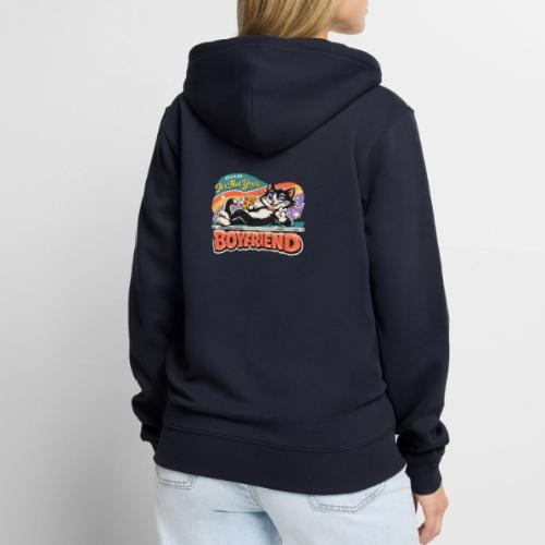 Sassy Cat Pride Pizza Retro Comic - Unisex Premium Organic Zip Hoodie