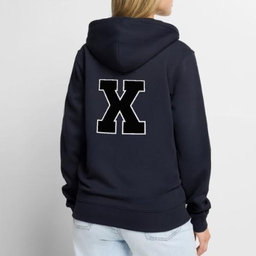 Varsity Letter X Athletic Monogram - Unisex Premium Organic Zip Hoodie