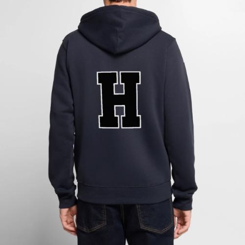 Varsity Letter H Athletic Font Design - Unisex Premium Organic Zip Hoodie