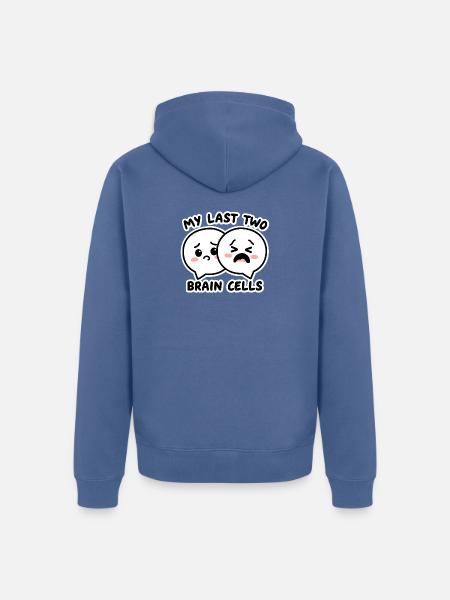 My Last Two Brain Cells - Unisex Premium Organic Zip Hoodie - stone blue
