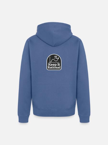 Keep It Rational Patch - Unisex Premium Organic Zip Hoodie - stone blue