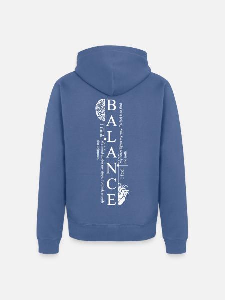Balance Mind Graphic Tee - Unisex Premium Organic Zip Hoodie - stone blue