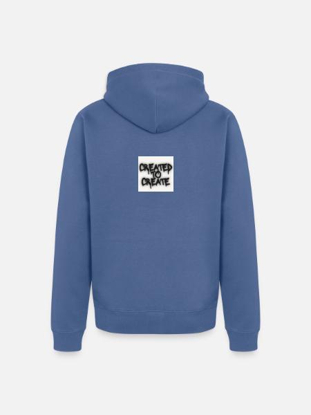 Created to Create - Unisex Premium Organic Zip Hoodie - stone blue 