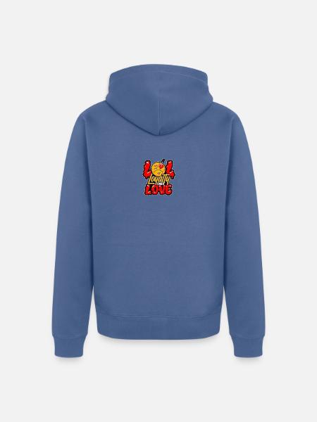 Loyalty Over Love Cartoon Emblem - Unisex Premium Organic Zip Hoodie - stone blue