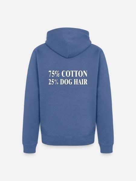 Dog Hair Cotton Blend Tee - Unisex Premium Organic Zip Hoodie - stone blue 