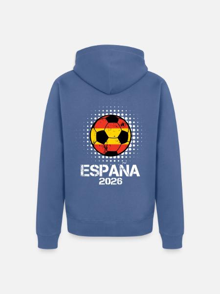 Espana 2026 Flagball - Unisex Premium Organic Zip Hoodie - stone blue
