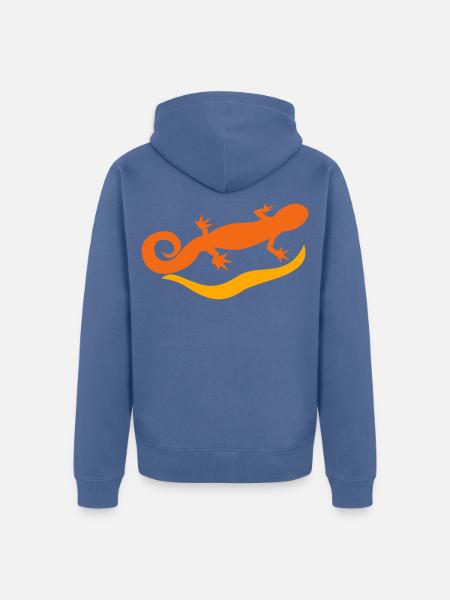 salamander - Unisex Premium Organic Zip Hoodie - stone blue