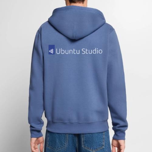 Ubuntu Studio Logo 2022 - White - Unisex Premium Organic Zip Hoodie