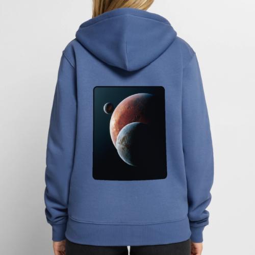 Three Planets Deep Space Design - Unisex Premium Organic Zip Hoodie