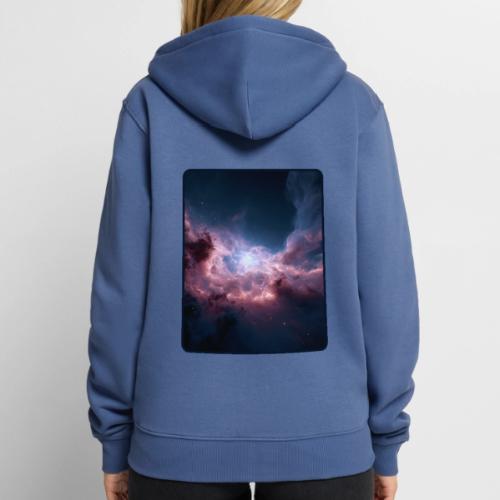 Radiant Cosmic Nebula Artwork - Unisex Premium Organic Zip Hoodie