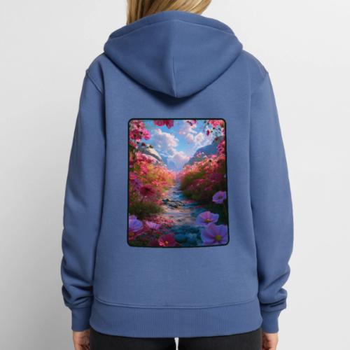 Dreamy Cosmos Valley Landscape Art - Unisex Premium Organic Zip Hoodie