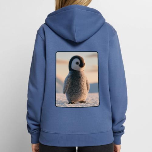 Cute Penguin Chick Sunrise Design - Unisex Premium Organic Zip Hoodie