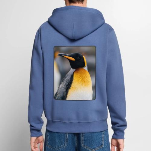 King Penguin Portrait Design - Unisex Premium Organic Zip Hoodie