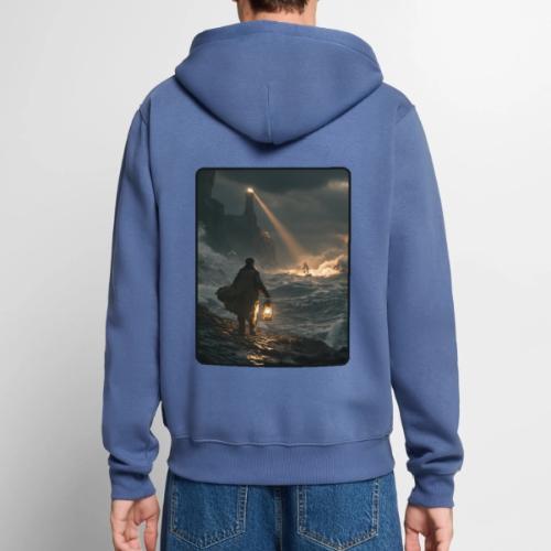 The Lone Lightkeeper's Beacon - Unisex Premium Organic Zip Hoodie