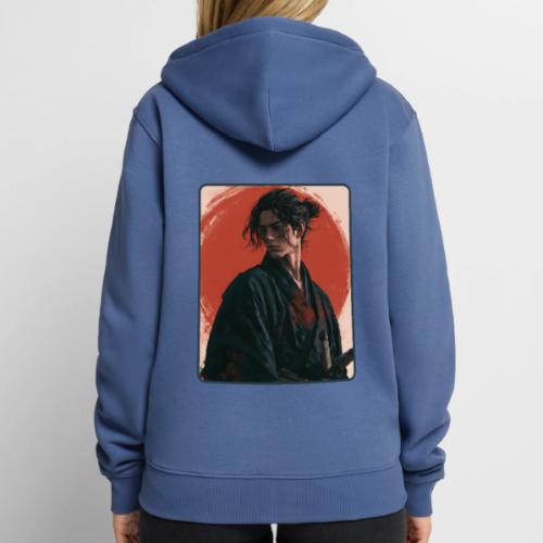 Samurai Beneath the Red Sun - Unisex Premium Organic Zip Hoodie