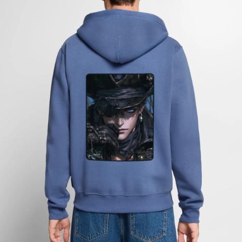 Dark Anime Pirate Warrior - Unisex Premium Organic Zip Hoodie