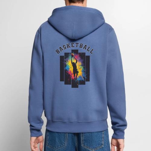 Basketball Slam Dunk Splash Design - Unisex Premium Organic Zip Hoodie