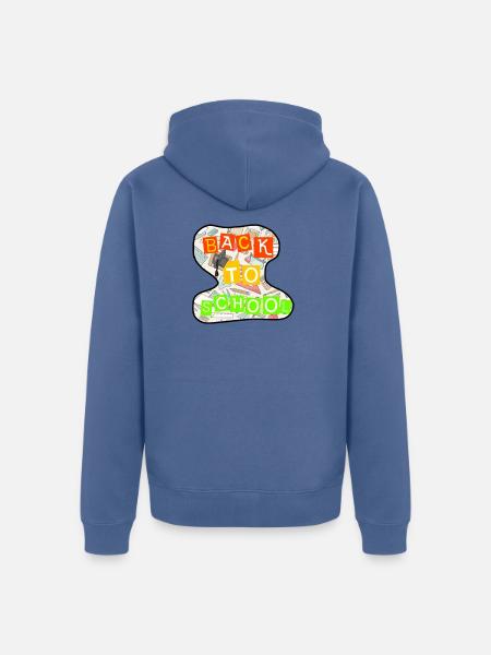Back to school  - Unisex Premium Organic Zip Hoodie - stone blue 