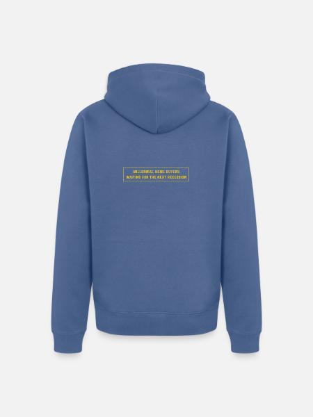 Internet Humor Money Meme - Unisex Premium Organic Zip Hoodie - stone blue