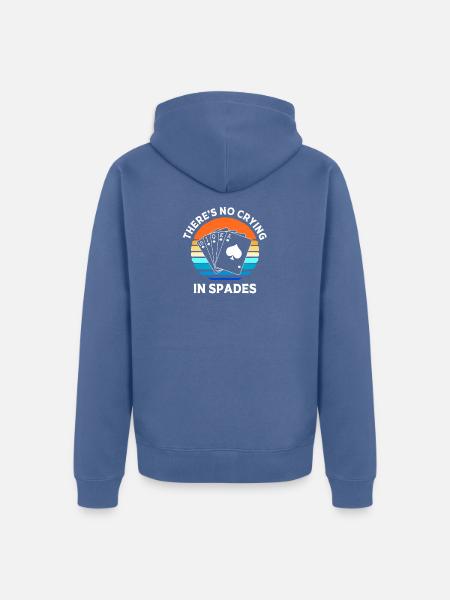 Spades Card Game Poker Player - Unisex Premium Organic Zip Hoodie - stone blue 