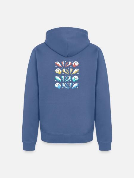 Seashell Clam Shells Collector - Unisex Premium Organic Zip Hoodie - stone blue 