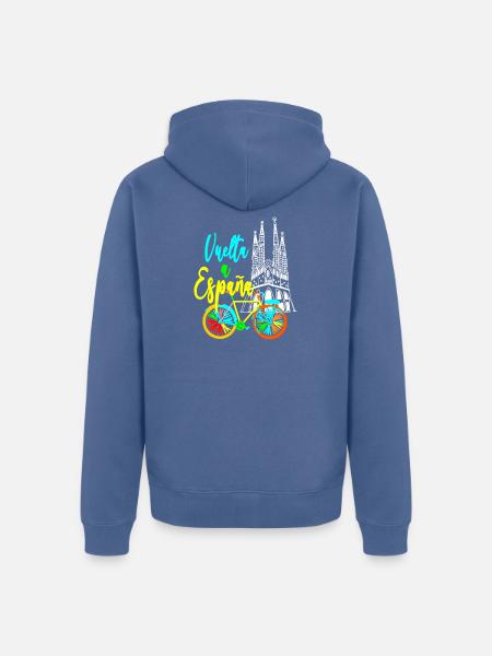 Vuelta Espana Neon Bicycle - Unisex Premium Organic Zip Hoodie - stone blue
