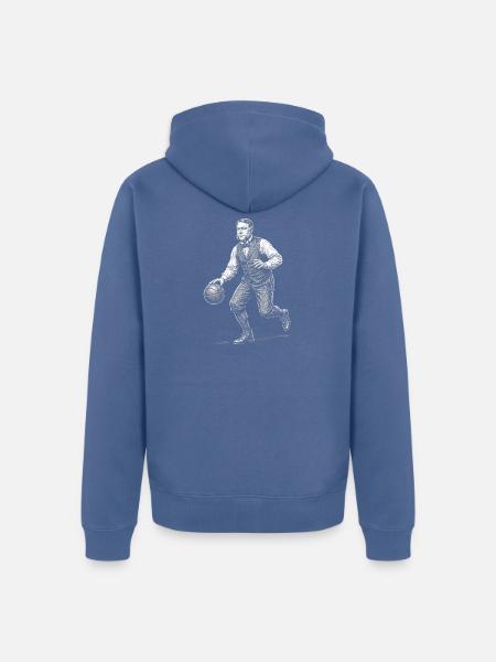 Chester A Arthur Basketball - Unisex Premium Organic Zip Hoodie - stone blue