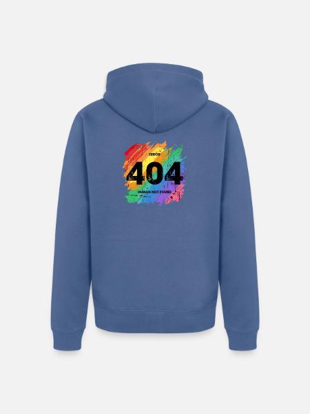 Rainbow 404 Error Tee - Unisex Premium Organic Zip Hoodie - stone blue