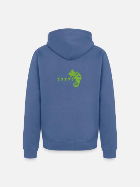 Comma Chameleon - Unisex Premium Organic Zip Hoodie - stone blue