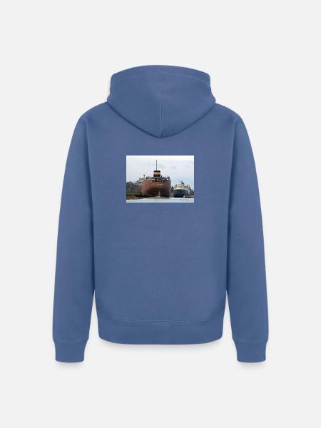 Sherwin and Arthur - Unisex Premium Organic Zip Hoodie - stone blue