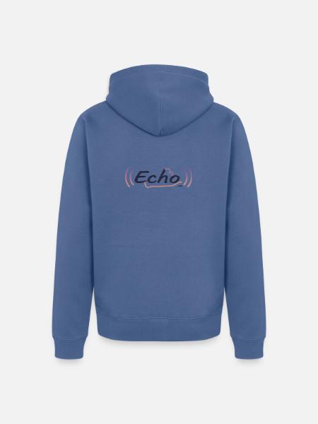 VARENO - Echo Gradient Waves - Unisex Premium Organic Zip Hoodie - stone blue