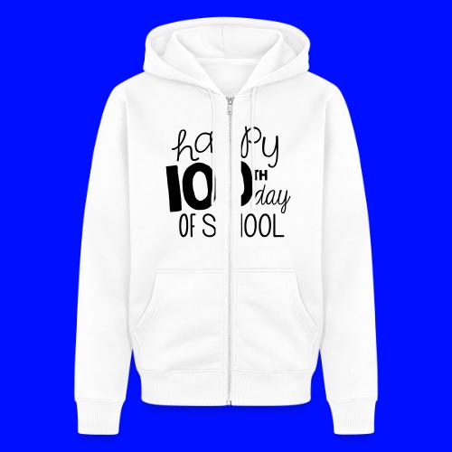 Happy 100th Day of School Chalk Teacher T-Shirt - Unisex Premium Organic Zip Hoodie