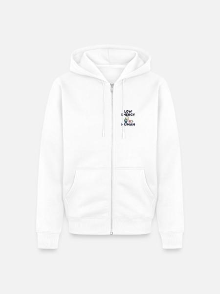 Low Energy Human Illustration - Unisex Premium Organic Zip Hoodie - white