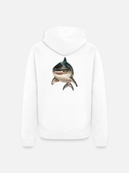 Tiger Shark - Unisex Premium Organic Zip Hoodie - white