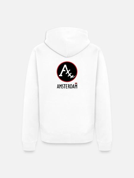 Amsterdam City - Unisex Premium Organic Zip Hoodie - white