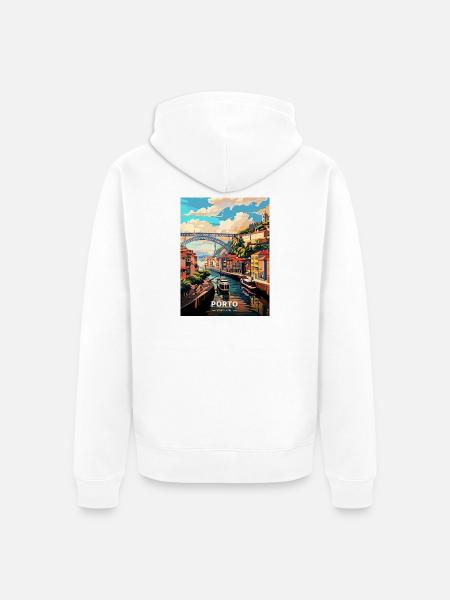 Porto Portugal Travel - Unisex Premium Organic Zip Hoodie - white