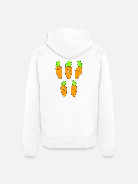 Cute carrot face - Unisex Premium Organic Zip Hoodie - white