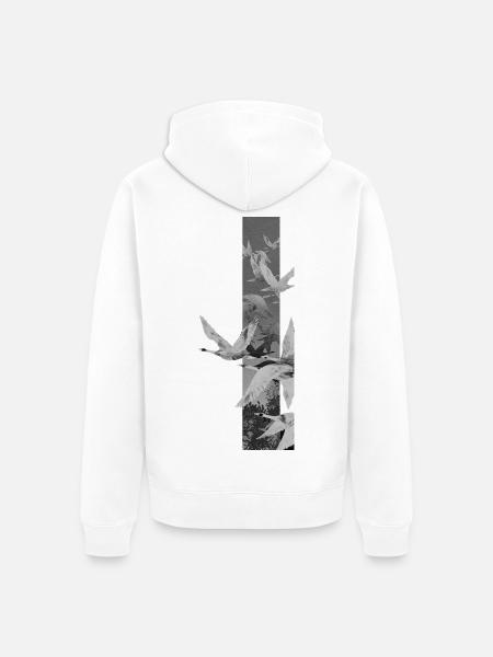 Dove Stripes Mono - Unisex Premium Organic Zip Hoodie - white