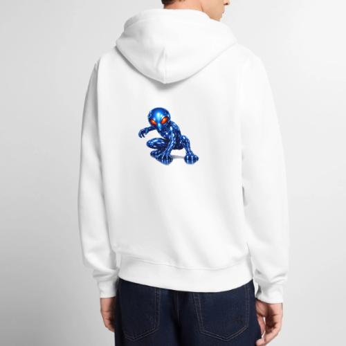 Blue Alien Crouch - Unisex Premium Organic Zip Hoodie